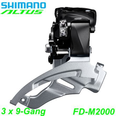 Shimano Umwerfer 3x9-G. FD-M2000TS Altus To-Sw Du-P 63-66° 28.6/31.8/34.9 Box