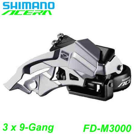 Shimano Umwerfer 9-G. FD-M3000 Acera Triple To-Sw Du-Pu 66-69° 28.6/31.8/34.9 Box