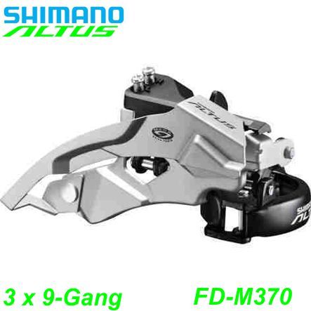 Shimano Umwerfer 9-G. FD-M370 Altus Triple To-Sw Du-P 63-66° 28.6/31.8/34.9 Box