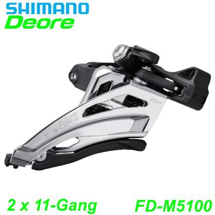 Shimano Umwerfer 2x11-G. FD-M5100-M Deore To-Sw Du-Pu 66-69° 28.6/31.8/34.9 Box
