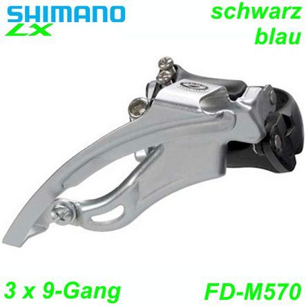Shimano Umwerfer 9-G. FD-M570 blau T-Sw Ø 28.6mm Standart Restbestand