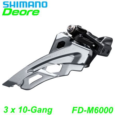 Shimano Umwerfer 3x10-G. FD-M6000-L Deore Si-Sw F-Pull 66-69° 28.6/31.8/34.9mm