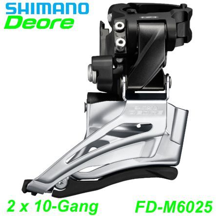 Shimano Umwerfer 2x10-G. FD-M6025-H Deore Do-Sw Du-Pu 66-69° 28.6/31.8/34.9