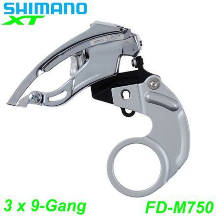 Shimano Umwerfer 3x9-G. FD-M750-E Deore XT Standart 66-69° Restbestand 44Z Platten Box