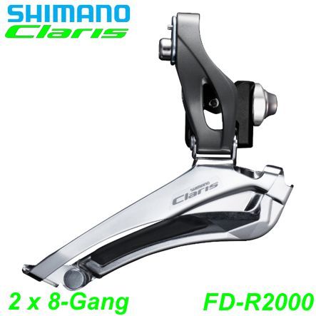 Shimano Umwerfer FD-R2000-F 2x8-Gang Anlöt-Typ Claris Box 50 Zähne