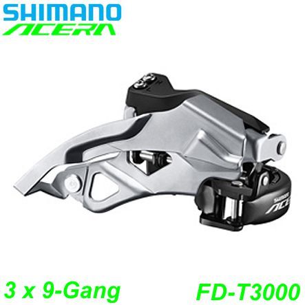 Shimano Umwerfer 3x9-G. FD-T3000 Acera To-Sw Du-Pu 63-66° Box