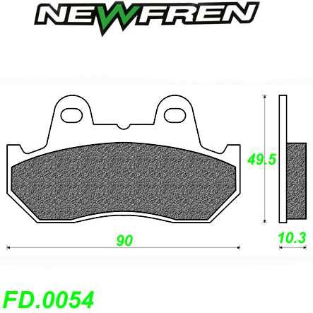 Scheibenbremsbelag NEWFREN FD.0054BR Organisch Honda B CB Kawasaki VT C 800 Sym AERO WOLF Bullet