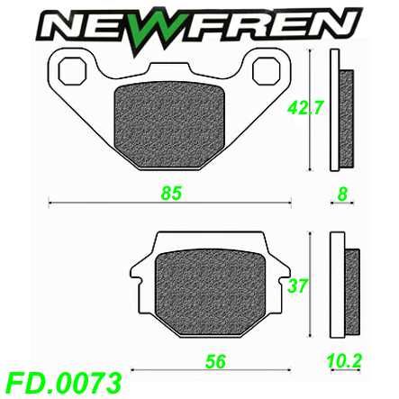 Scheibenbremsbelag NEWFREN FD.0073 Aprilia Kawasaki KMX 125 Kymco Malaguti Peugeot Suzuki Sym