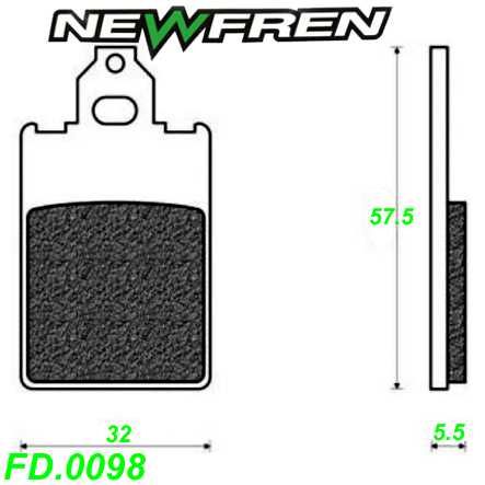 Scheibenbremsbelag NEWFREN FD.0098 Sinter Aprilia Benelli Beta Derbi Garelli Gilera KTM Malaguti