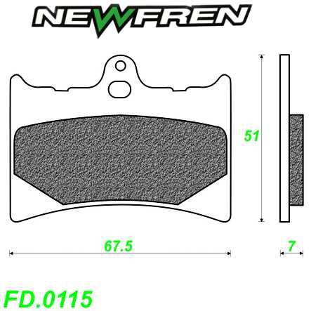 Scheibenbremsbelag NEWFREN FD.0115 BR Organisch Aprilia Benelli Gilera KTM MOTO GUZZI