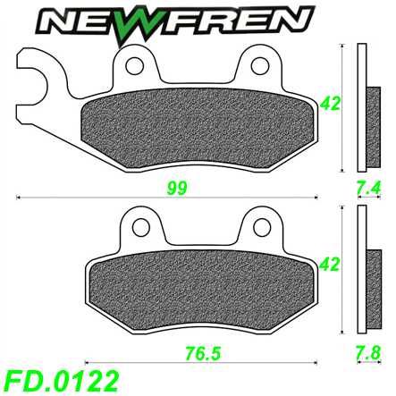 Scheibenbremsbelag NEWFREN FD.0122 Sinter Aprilia Benelli Cagiva Garelli Kymco Peugeot Kawasaki