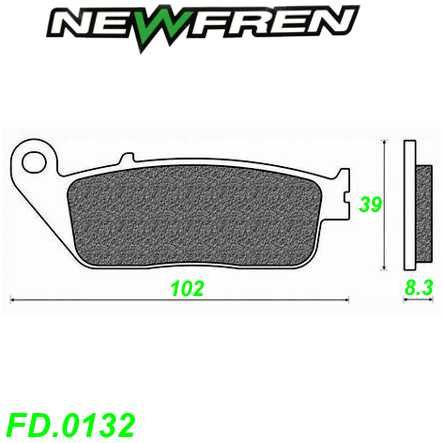 Scheibenbremsbelag NEWFREN FD.0132 BKS Organisch-Kevlar Cagiva Honda Kymco Peugeot Suzuki