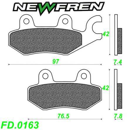 Scheibenbremsbelag NEWFREN FD.0163 BKS Organisch-Kevlar Benelli Cagiva Honda Suzuki Yamaha