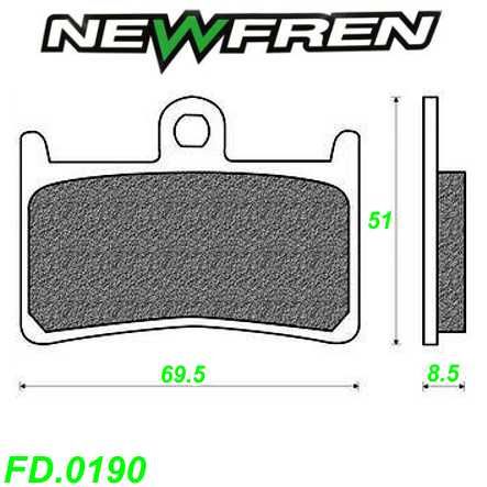 Scheibenbremsbelag NEWFREN FD.0190 BR Organisch Yamaha BT FJR FZ 1 6 8 R S MT 01 07 09 10