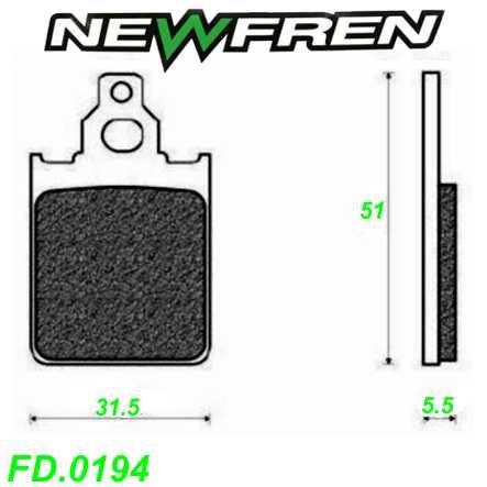 Scheibenbremsbelag NEWFREN FD.0194 Sinter Cagiva Italjet Formula Piaggio QUARTZ SKIPPER VESPA PX