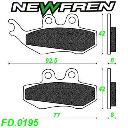 Scheibenbremsbelag NEWFREN FD.0195 Sinter Aprilia Benelli Derbi Gilera Malaguti BMK Peugeot Piaggio