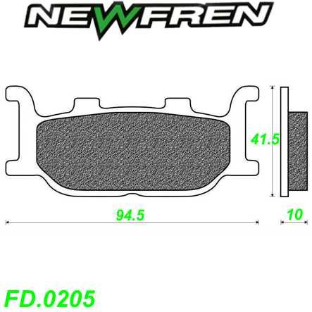 Scheibenbremsbelag NEWFREN FD.0205 BR Organisch Italjet JUPITER MBK YP SKYLINER Yamaha FZ6 MAJESTY