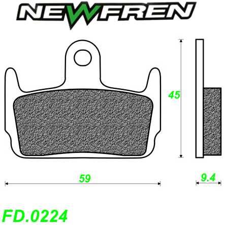 Scheibenbremsbelag NEWFREN FD.0224 BKS Organisch-Kevlar Honda X8R Kymco HEROISM SNIPER Sym Jet