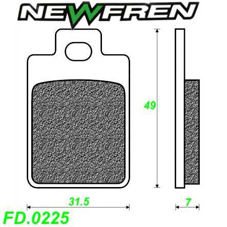 Scheibenbremsbelag NEWFREN FD.0225 BKS Organisch-Kevlar Piaggio SFERA RS Zip 50 125cc