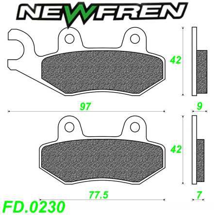 Scheibenbremsbelag NEWFREN FD.0230 Sinter Benelli Honda Kymco Malaguti PGO Yamaha
