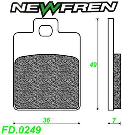 Scheibenbremsbelag NEWFREN FD.0249 Sinter CPI Gilera Peugeot Piaggio PTT Liberty 50 125 VR Sym