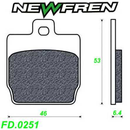 Scheibenbremsbelag NEWFREN FD.0251 Sinter Italjet DRAGSTER Malaguti F12 R MBK Yamaha AEROX NS LC