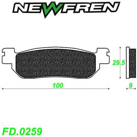 Scheibenbremsbelag NEWFREN FD.0259 BKS Organisch-Kevlar MBK YP SKYLINER Yamaha MAJESTY TW X-MAX