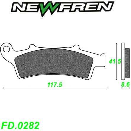 Scheibenbremsbelag NEWFREN FD.0282 BKS Organisch-Kevlar Aprilia Kymco Malaguti Peugeot Piaggio