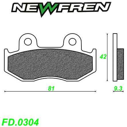Scheibenbremsbelag NEWFREN FD.0304 BKS Organisch-Kevlar Honda CH SPACY Dylan NHX SH Yamaha YFM