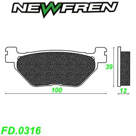 Scheibenbremsbelag NEWFREN FD.0316 BKS Organisch-Kevlar Yamaha T MAX XP 500