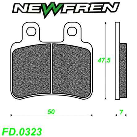 Scheibenbremsbelag NEWFREN FD.0323 BKS Organisch-Kevlar Derbi Italjet Malaguti Peugeot Yamaha