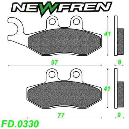 Scheibenbremsbelag NEWFREN FD.0330 BKS Organisch-Kevlar Aprilia Gilera Kymco Peugeot  Piaggio