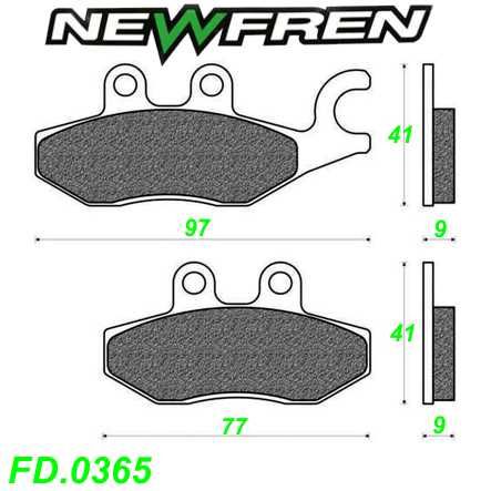 Scheibenbremsbelag NEWFREN FD.0365 BKS Piaggio BEVERLY Medley MP3 X7 X8 X9 X10 Evo