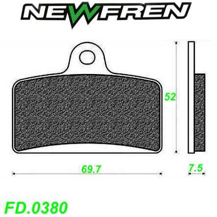 Scheibenbremsbelag NEWFREN FD.0380 Sinter Aprilia RS4 Derbi GPR Peugeot XR 7