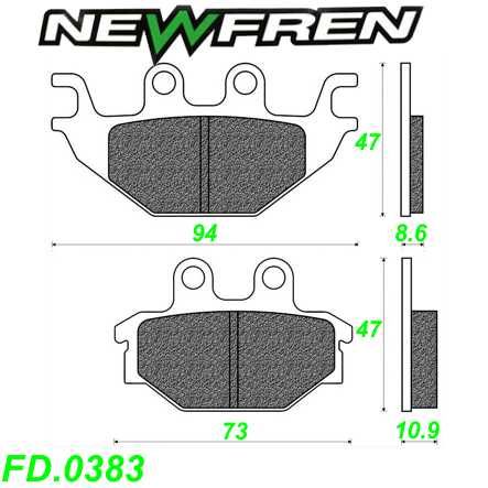 Scheibenbremsbelag NEWFREN FD.0383 Sinter CPI Kawasaki Kymco SIM Yamaha