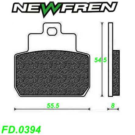 Scheibenbremsbelag NEWFREN FD.0394 BKS Organisch-Kevlar Piaggio BEVERLY MP3 X8 X9