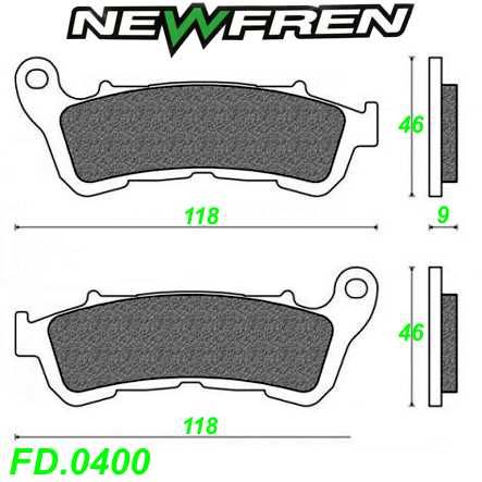 Scheibenbremsbelag NEWFREN FD.0400 Organisch-Kevlar Benelli Honda FORZA JAZZ Suzuki BURGMAN SIXTEEN
