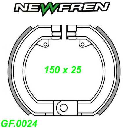 Bremsbacken NEWFREN GF.0024 Sinter VESPA 125 GS 160 RALLY 200 SS 180 SPRINT VELOCE (VLB1) 150 1975