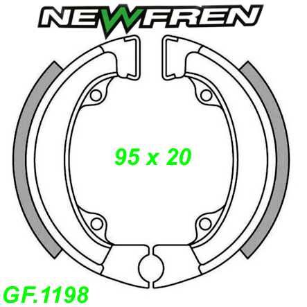 Bremsbacken NEWFREN GF.1198 Sinter Hercules Honda Peugeot PGO Sym 50cc
