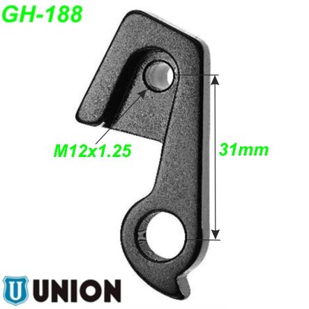 Ausfallende Schaltauge GH-188 Gewindebolzen 17 mm Union Trek
