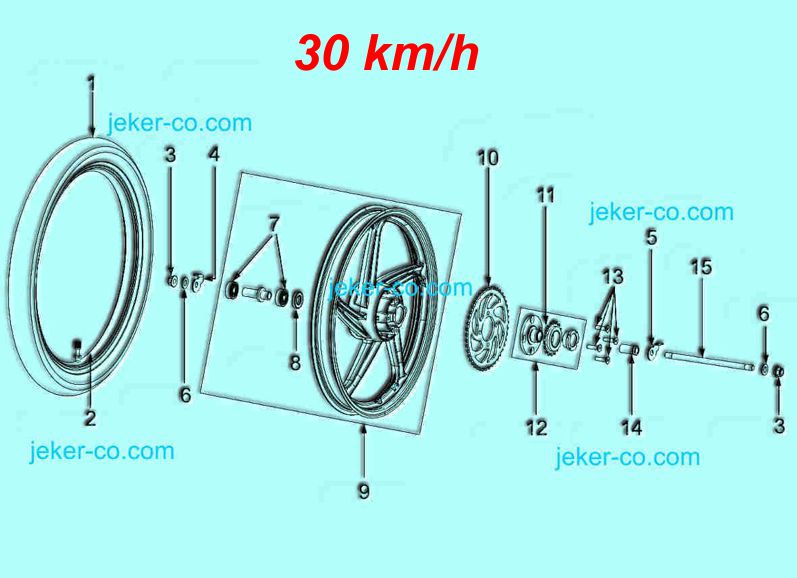 Bye Bike Rad hinten 30kmh Hinterrad Achse Lager Distanzbüchse Reifen Pneu Schlauch Parts Ersatzteile Teile Shop Jeker + Co Balsthal Schweiz