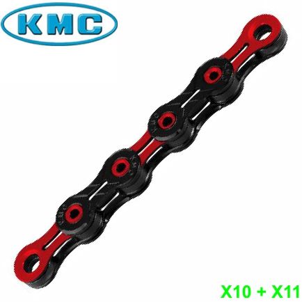 KMC Kette rot X10-SL DLC 10-G. 116 Gl. 1/2 x 11/128 5.88 mm 244 gr.