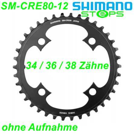Shimano Steps Kettenblatt SM-CRE80-12 34 Zähne o/Aufnahme schwarz