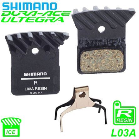 Shimano Bremsbeläge L05A Road Kunstharz mit Lamellen mit Feder und Clip Blister