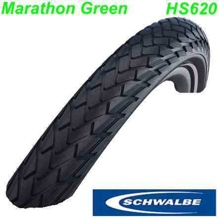 Schwalbe Pneu Green Marathon 26x1.25 32-559 HS620 sw-GG Refl. Addix Eco
