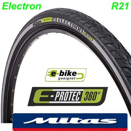 Mitas Pneu 700x35C (37-622) R21 Electron 50 km/h schwarz E-Protect Reflektor