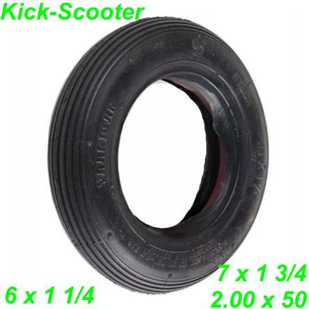 Kick-Scooter Pneu schwarz 6x1 1/4