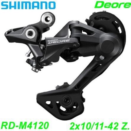 Shimano Wechsel 2x10 2x11-G. RD-M4120 SGS Deore -42Zähne schwarz Top-Normal Direktmo. Box