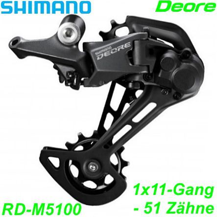 Shimano Wechsel 2x11-G. RD-M5100 SGS Deore -51 Zähne schwarz Top-Normal Direktmo. Box