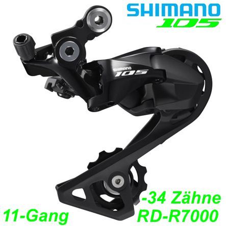 Shimano Wechsel 11-G. RD-R7000 105 GS Direktmontage -34Z schwarz Box